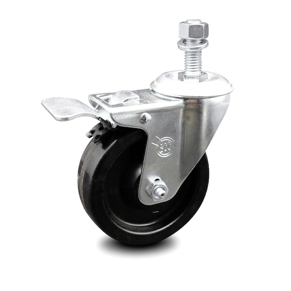 4 Inch Phenolic Swivel 1/2 Inch Threaded Stem Caster with Total Lock Brake SCC